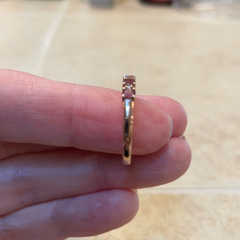 RUBELITE TOURMALINE 10k ROSE GOLD STACK RING EUC 7 - Picture 10 of 10